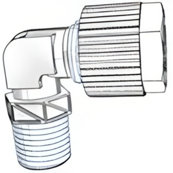 CODO MACHO CONICO FIJO PVDF