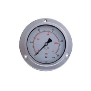 MANOMETRO CAJA INOX BRIDA CON GLICERINA ROSCA POSTERIOR
