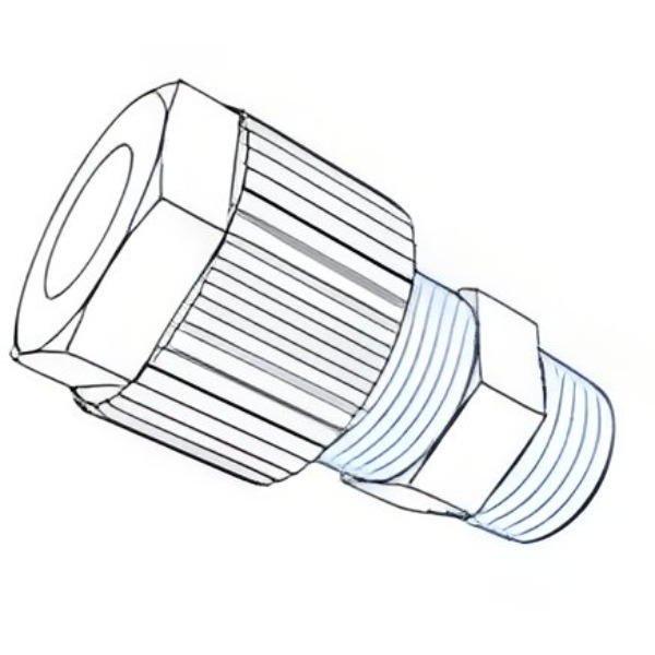 RECTO MACHO CONICO PVDF