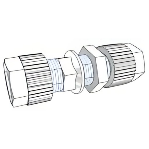 UNION RECTA PASAMUROS TUBO-TUBO PVDF